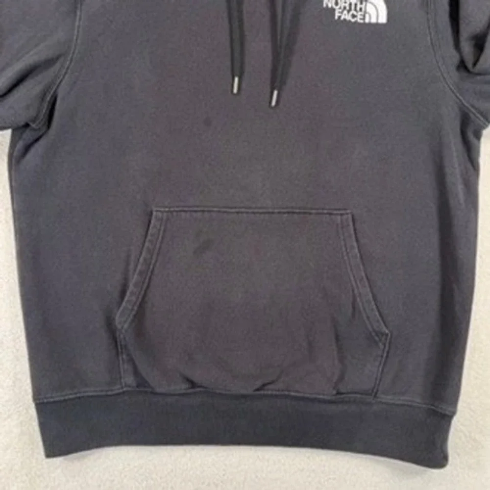 The North Face Hoodie Mens Large Black Pullover Logo Fleece Sweatshirt Graphic